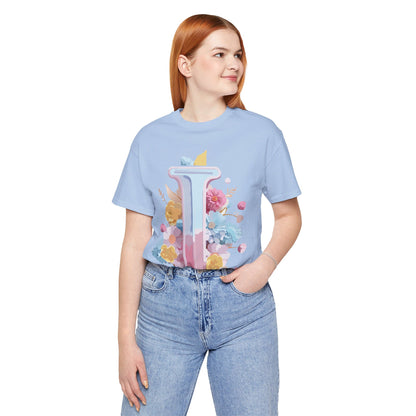 Natural Cotton Tee Shirt - Letters Collection - I Printify