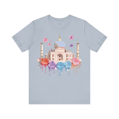 Natural Cotton Tee Shirt - Taj Mahal, India Printify
