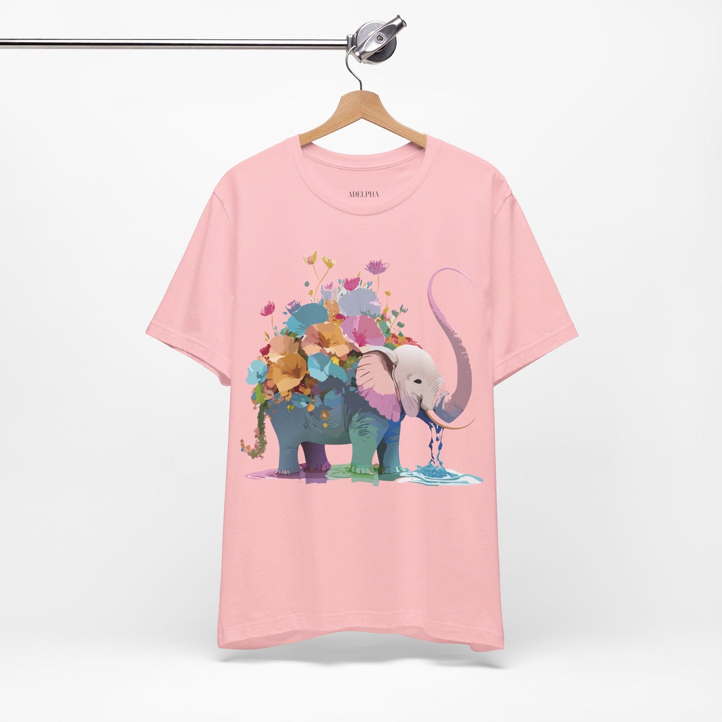 Natural Cotton Tee Shirt with Elephant