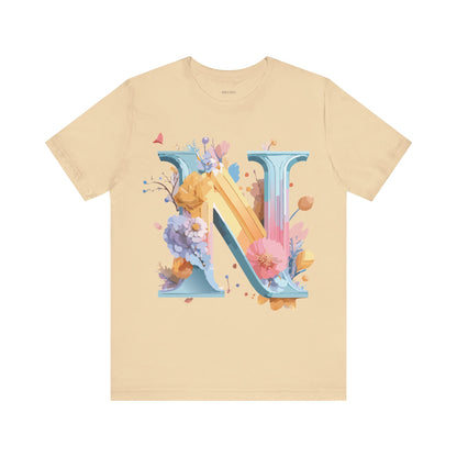 Natural Cotton Tee Shirt - Letters Collection - N Printify