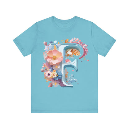 Natural Cotton Tee Shirt - Letters Collection - F Printify