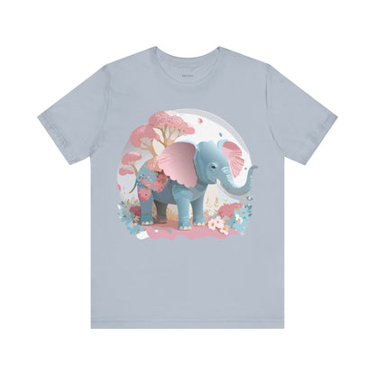 Natural Cotton Tee Shirt with Elephant Printify