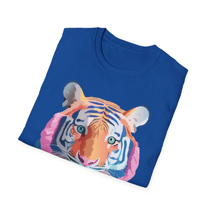 Tiger Print Unisex Softstyle Breathable Cotton Tee 64000 Gildan Shirt