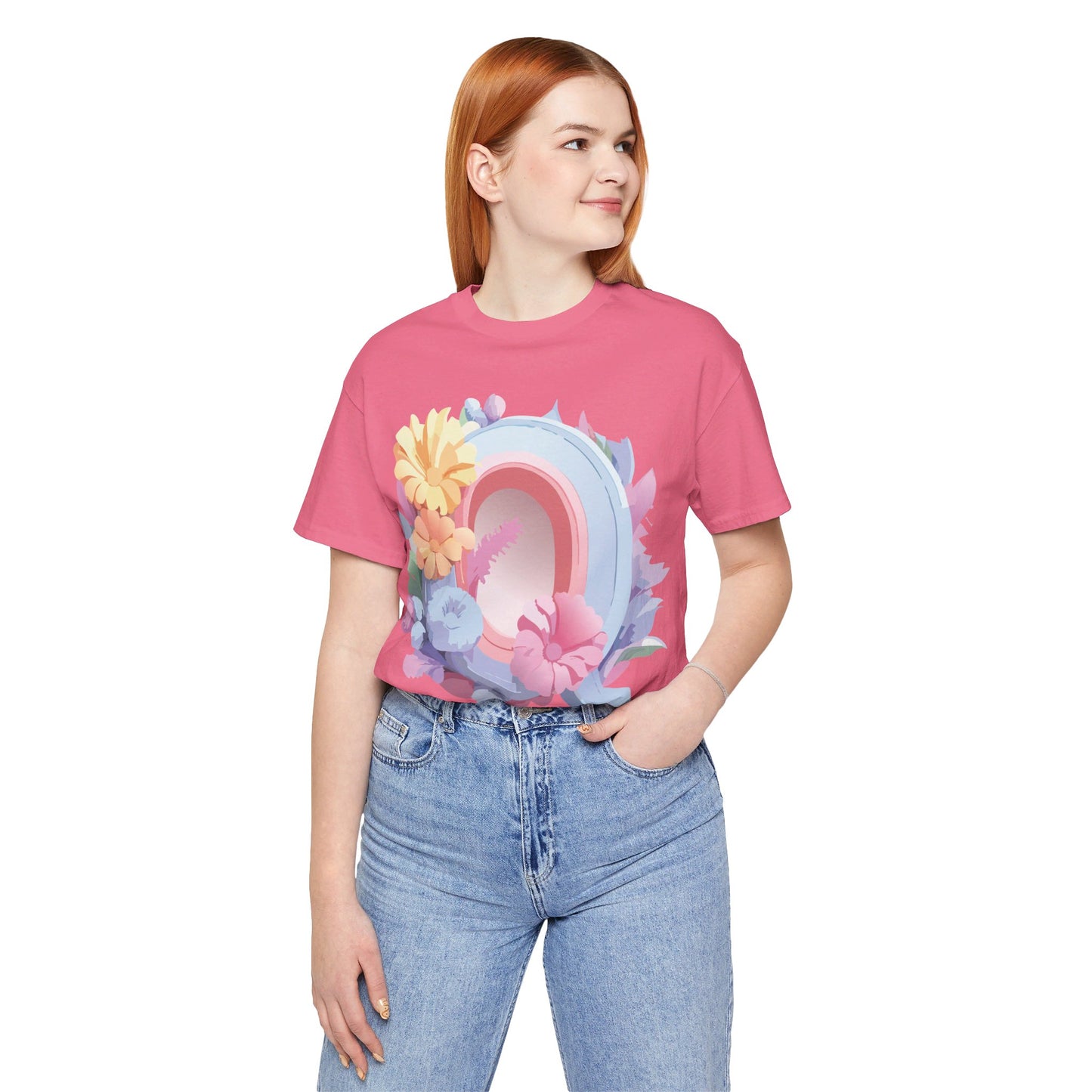 Natural Cotton Tee Shirt - Letters Collection - Q