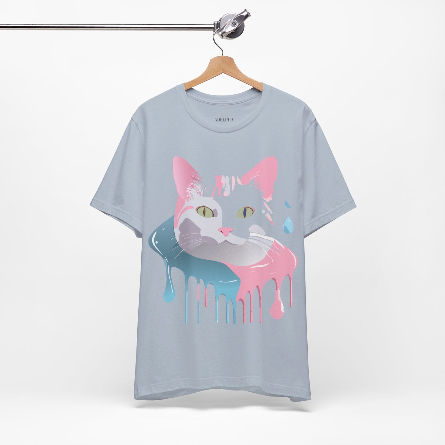 Natural Cotton Tee Shirt with Cat