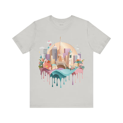Natural Cotton Tee Shirt - Beautiful Places Collection - Paris Printify