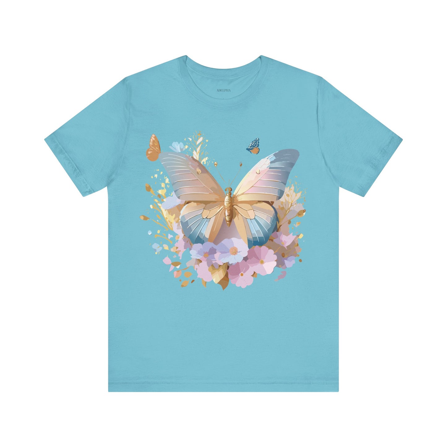 Natural Cotton Tee Shirt with Butterfly