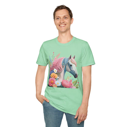 Horse Shirt Unisex Gildan Softstyle 64000 Cotton Tee With Animals