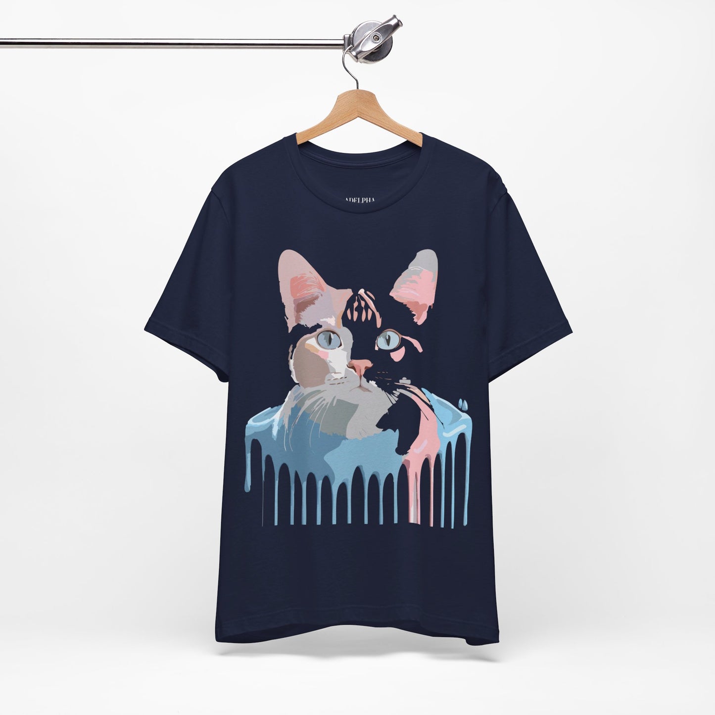 Natural Cotton Tee Shirt with Cat