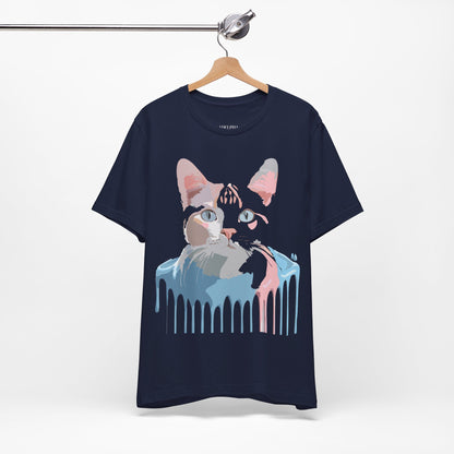 Natural Cotton Tee Shirt with Cat Printify