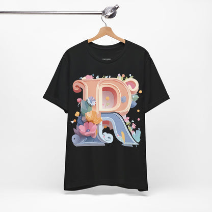 Natural Cotton Tee Shirt - Letters Collection - R Printify