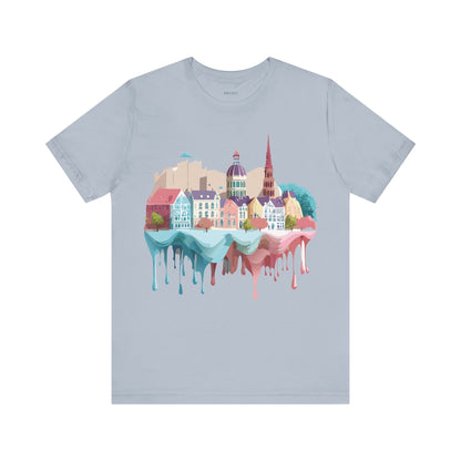 Natural Cotton Tee Shirt - Beautiful Places Collection - Warnemünde and Rostock - Germany Printify