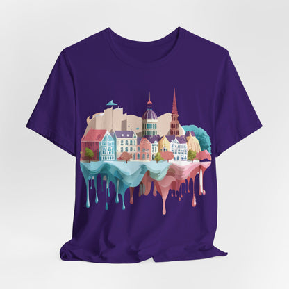 Natural Cotton Tee Shirt - Beautiful Places Collection - Warnemünde and Rostock - Germany Printify