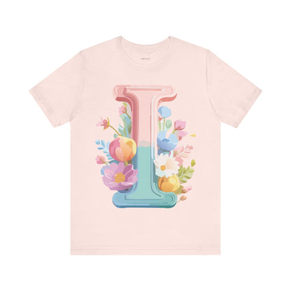 Natural Cotton Tee Shirt - Letters Collection - I Printify