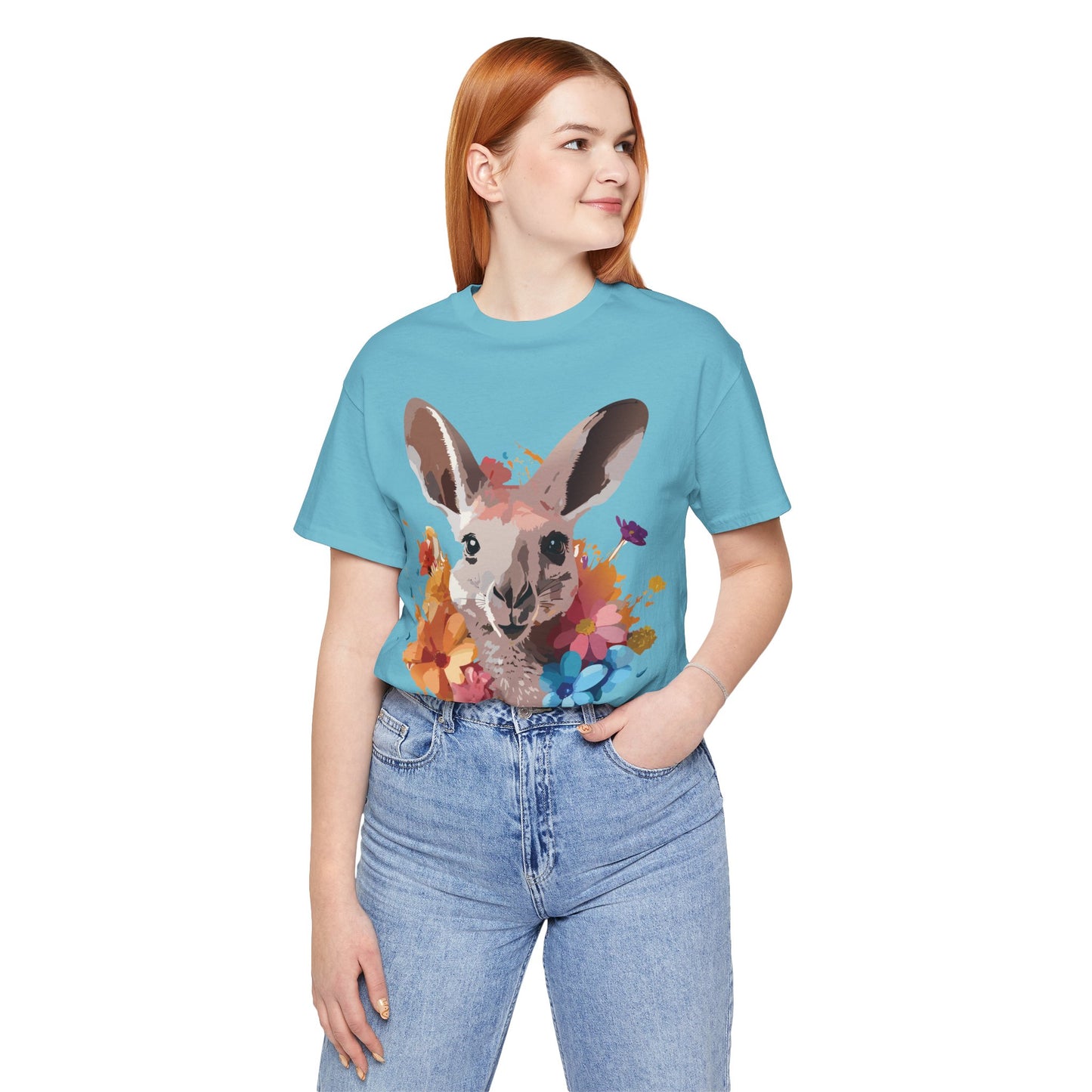 Natural Cotton Tee Shirt with Kangaroo