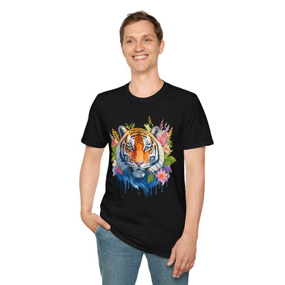 Tiger Print Unisex Gildan Softstyle Tee 64000 100 Percent Ring Spun Cotton