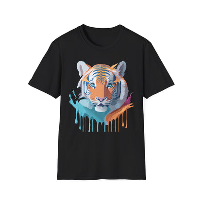 Tiger Print Shirt Unisex Softstyle Tee 100 Percent Ring Spun Cotton