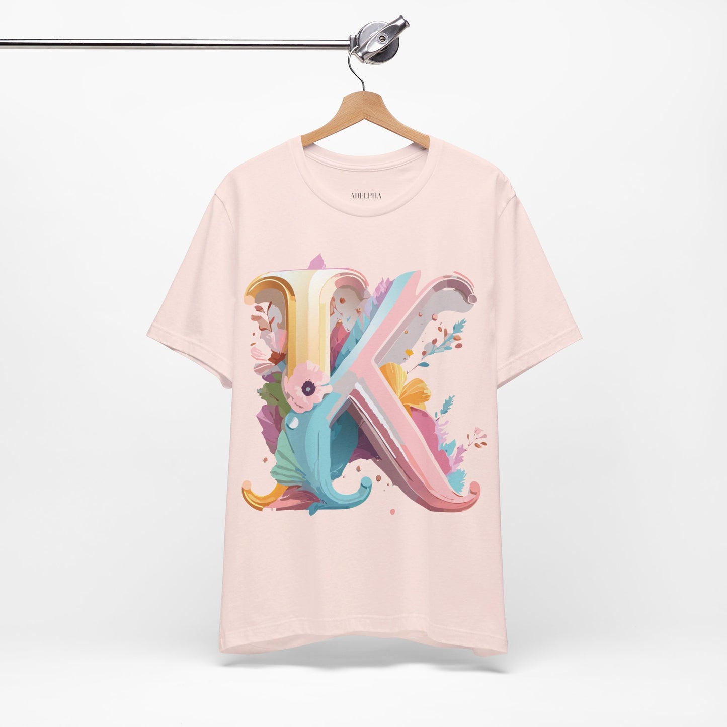 Natural Cotton Tee Shirt - Letters Collection - K