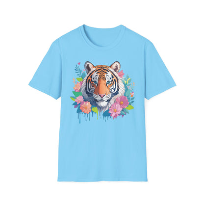 Tiger Themed Unisex Cotton Short Sleeve T Shirt Animal Print Tee