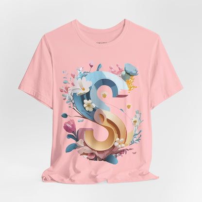 Natural Cotton Tee Shirt - Letters Collection - S Printify