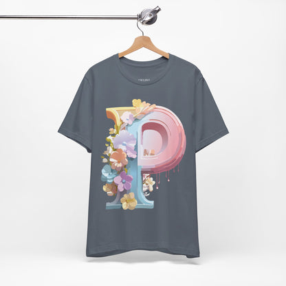 Natural Cotton Tee Shirt - Letters Collection - P Printify