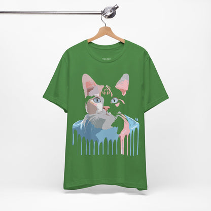 Natural Cotton Tee Shirt with Cat Printify