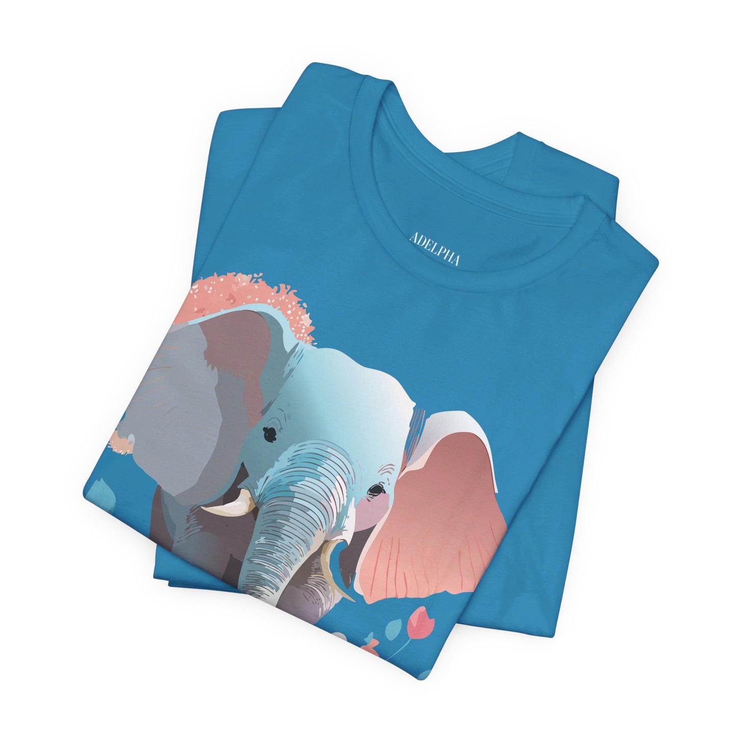 Natural Cotton Tee Shirt with Elephant