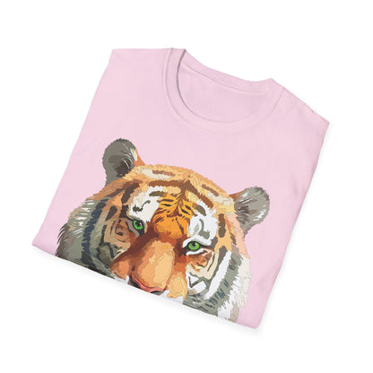 Tiger Print Shirt Unisex Animal Tee Gildan Softstyle 64000 Cotton Comfort