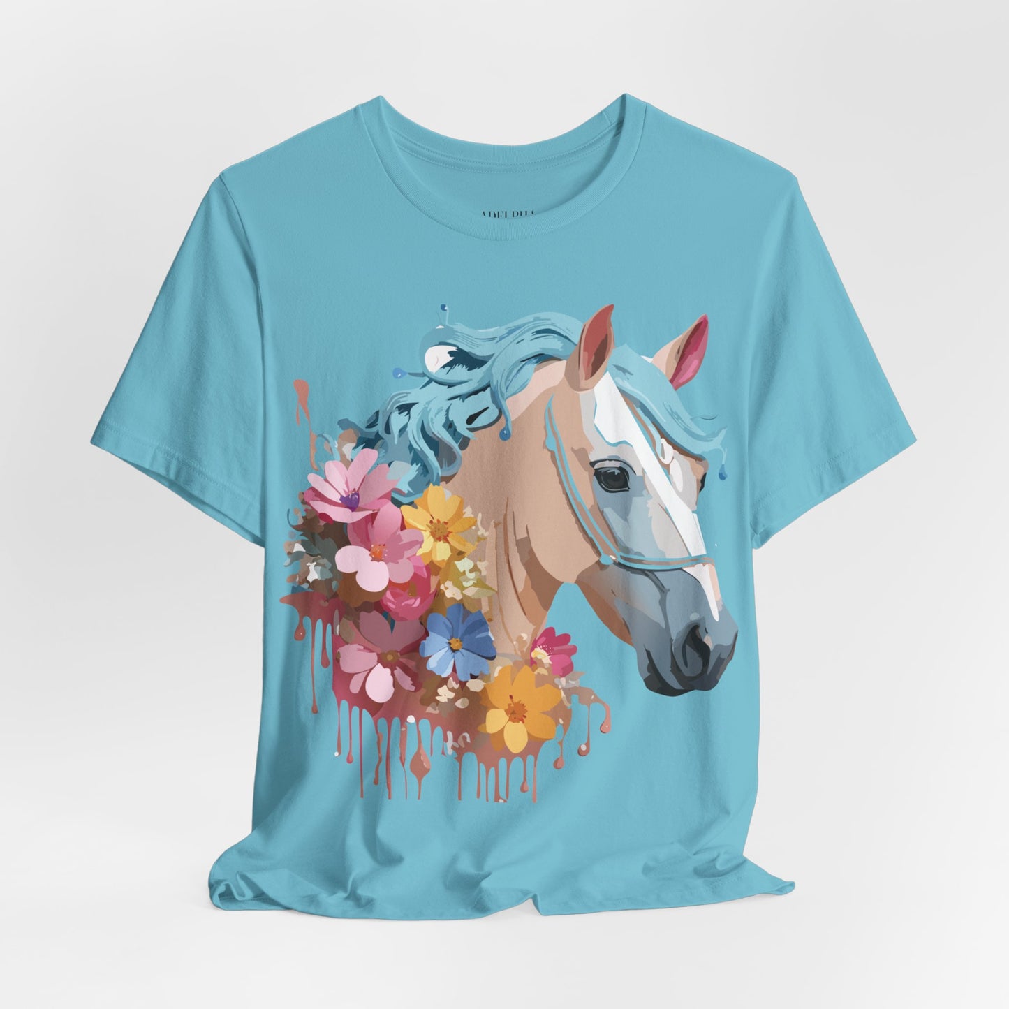 Natural Cotton Tee Shirt with Horse