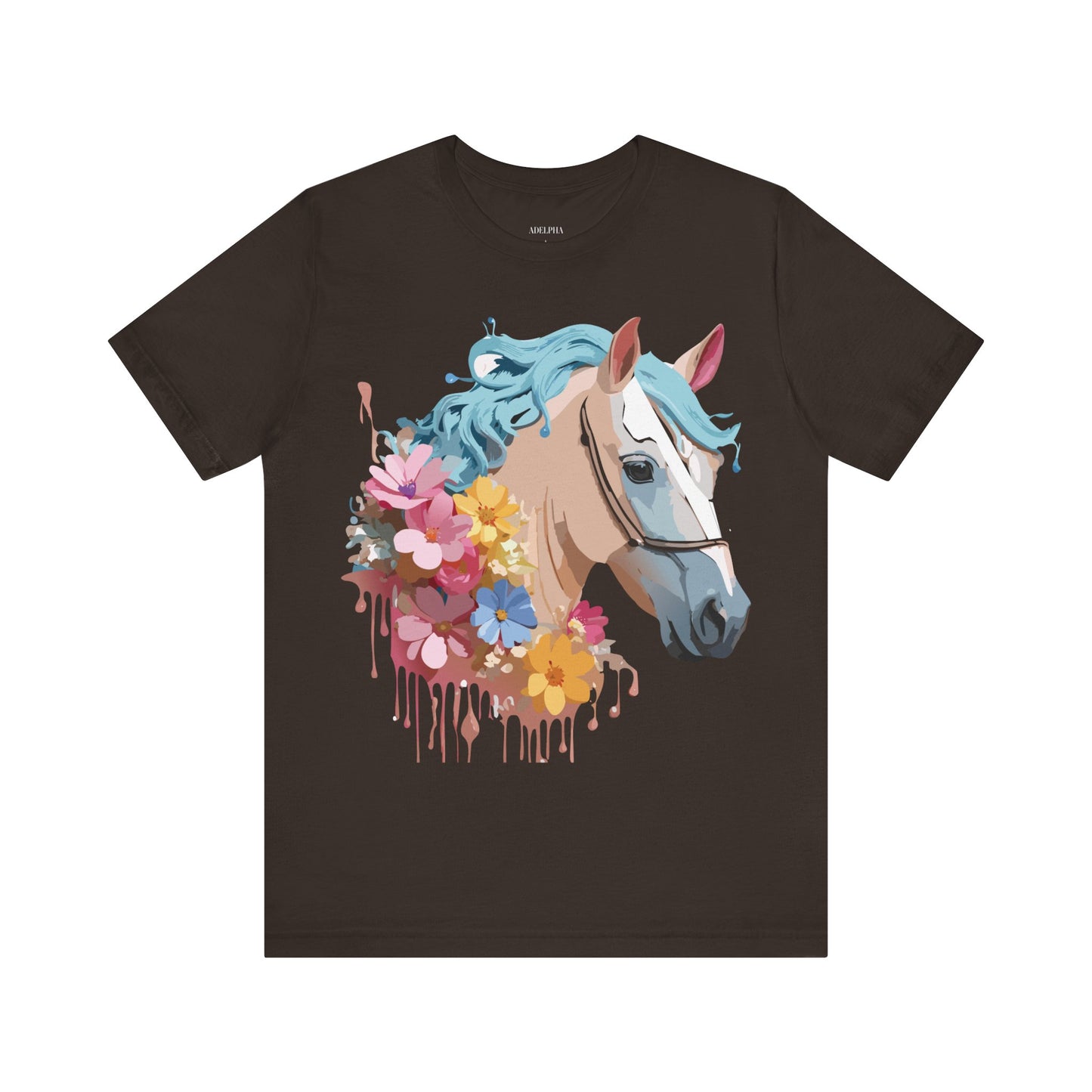 Natural Cotton Tee Shirt with Horse