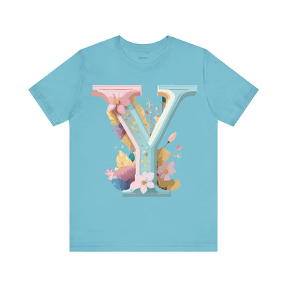 Natural Cotton Tee Shirt - Letters Collection - Y Printify