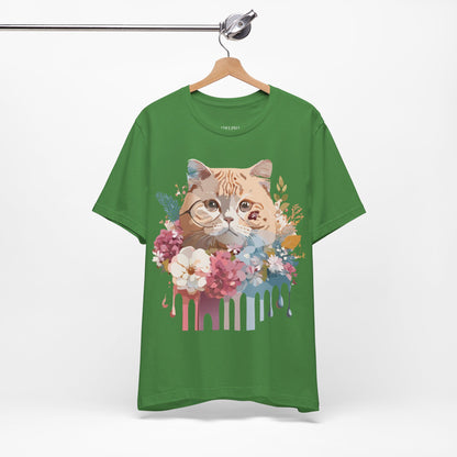 Natural Cotton Tee Shirt with Cat Printify