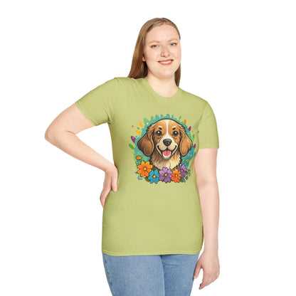 Dog Lover Unisex Animal Print T Shirt Cotton Tee Gildan Softstyle 64000