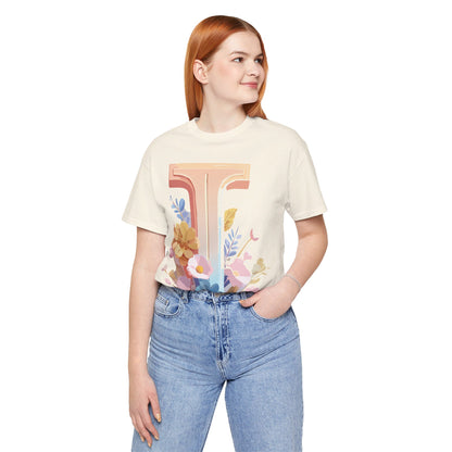 Natural Cotton Tee Shirt - Letters Collection - I Printify