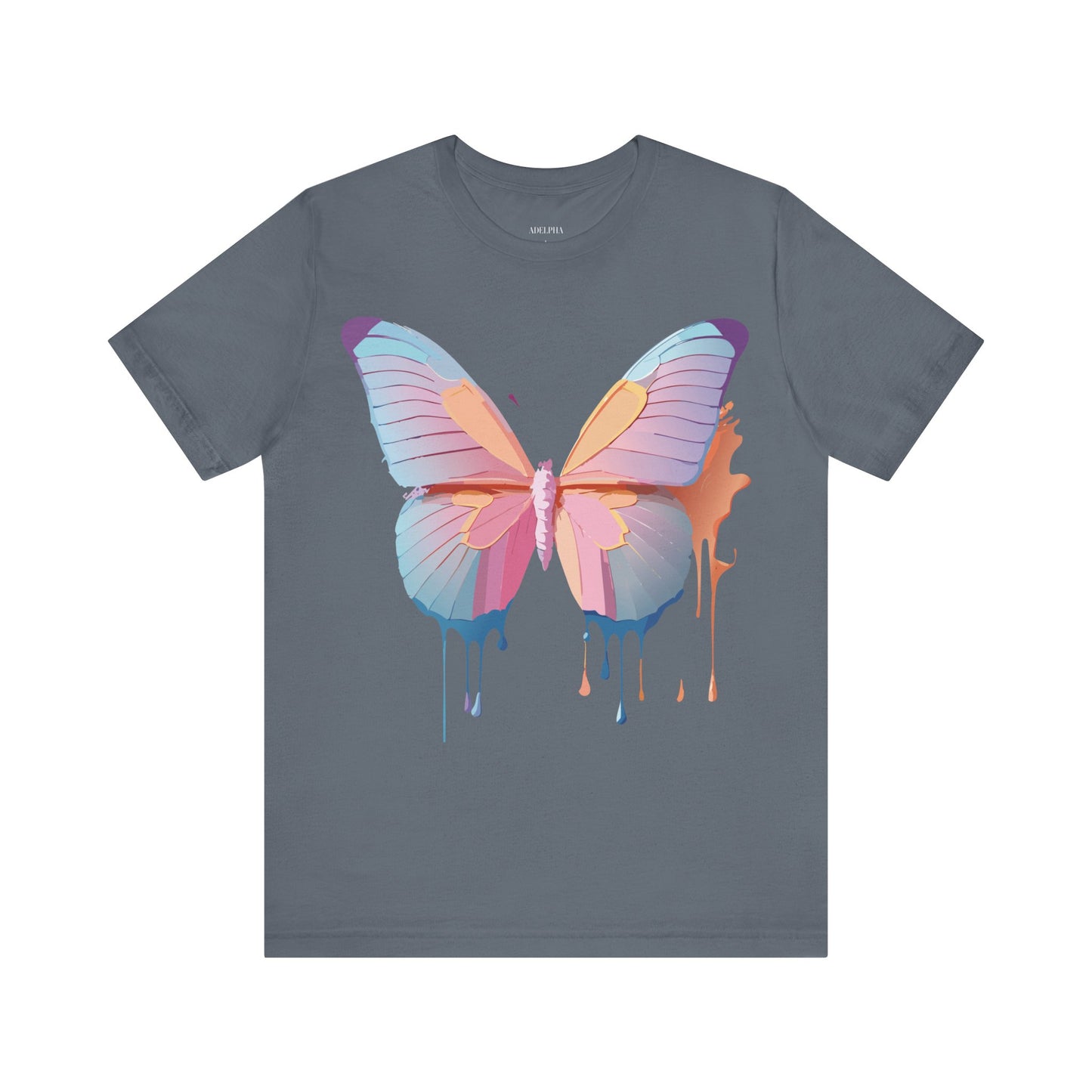 Natural Cotton Tee Shirt with Butterfly