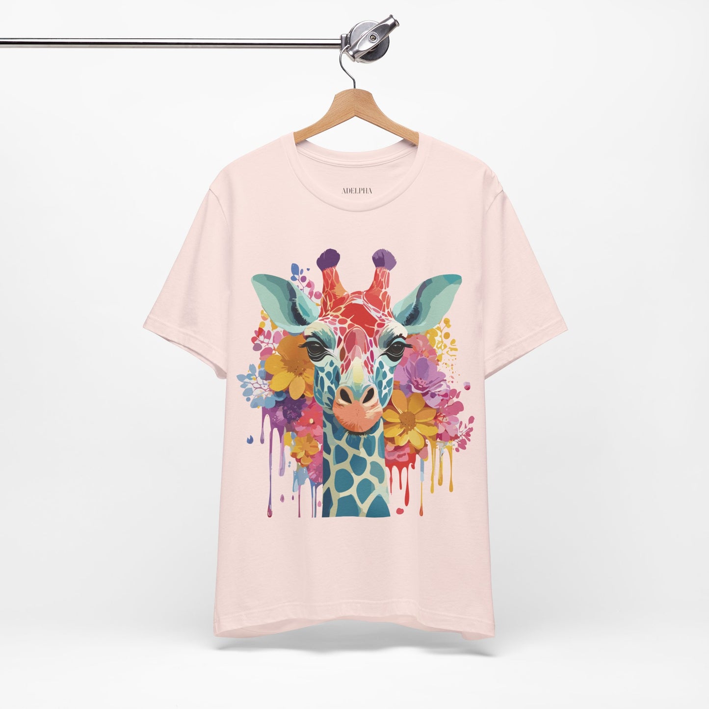 Natural Cotton Tee Shirt with Giraffe