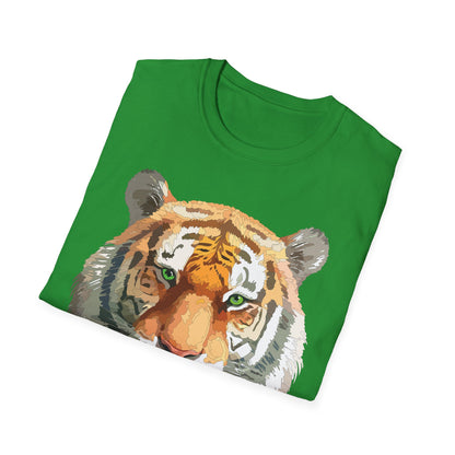 Tiger Print Shirt Unisex Animal Tee Gildan Softstyle 64000 Cotton Comfort
