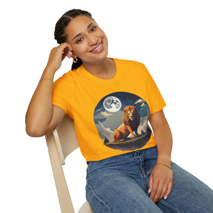 Lion Shirt Unisex Animal Tee Softstyle 64000 100 Percent Ring-Spun Cotton