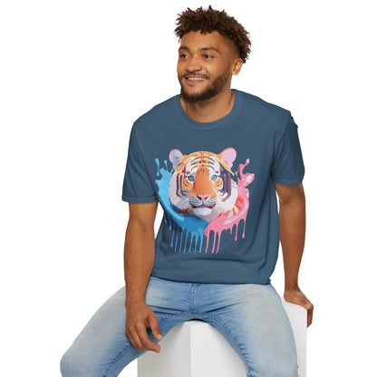 Tiger Shirt Unisex Animal Print Tee Gildan Softstyle 64000 Cotton
