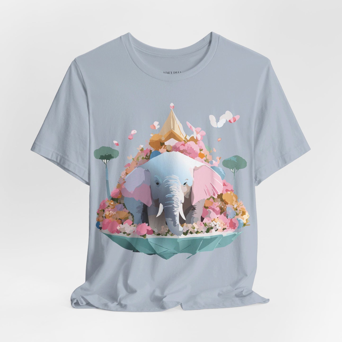 T-shirt en coton naturel avec motif éléphant