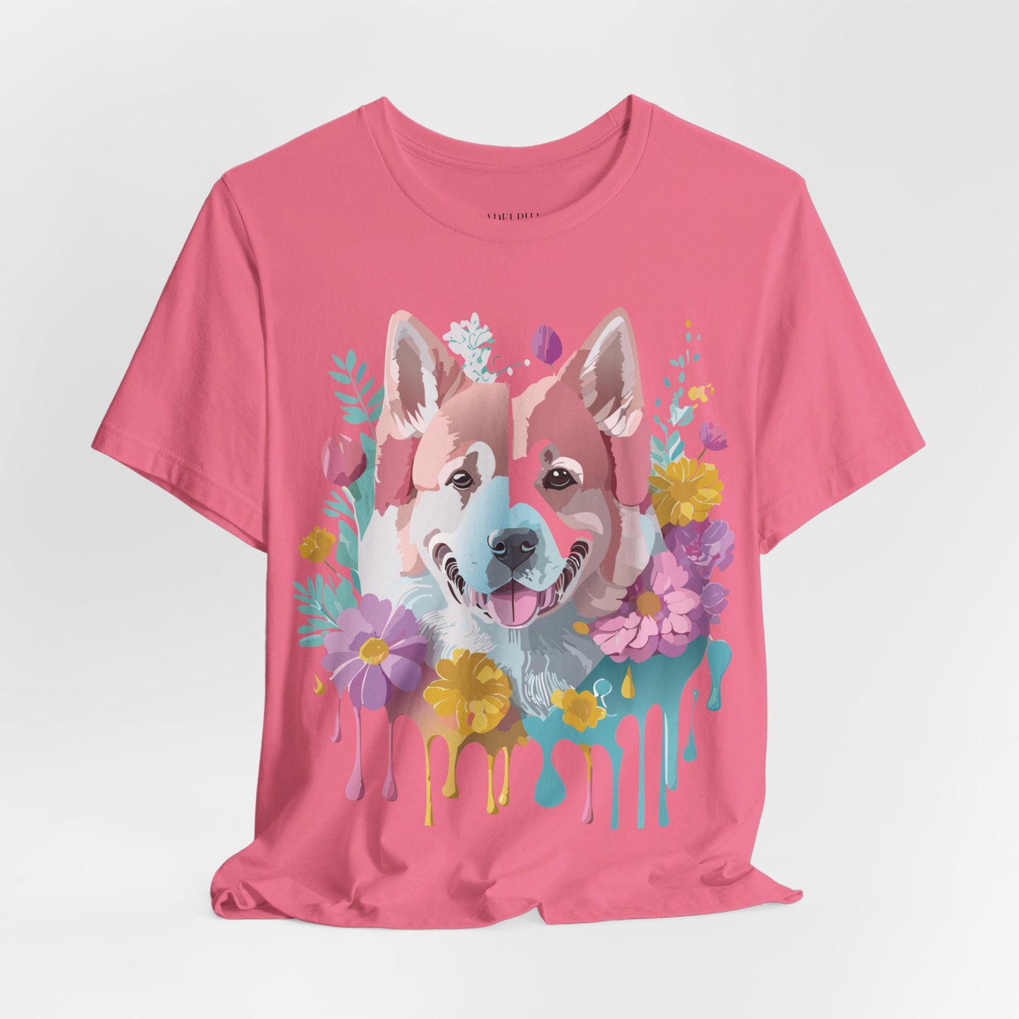 Natural Cotton Tee Shirt with Dog