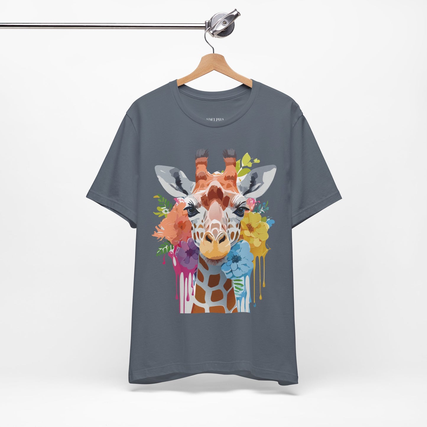 Natural Cotton Tee Shirt with Giraffe