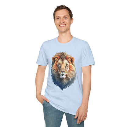 Gildan Softstyle Lion Print T Shirt Floral Tee For Unisex Everyday Comfort