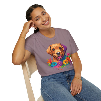 Unisex Dog Shirt With Animals Tee Softstyle Gildan 64000 Comfort Fit