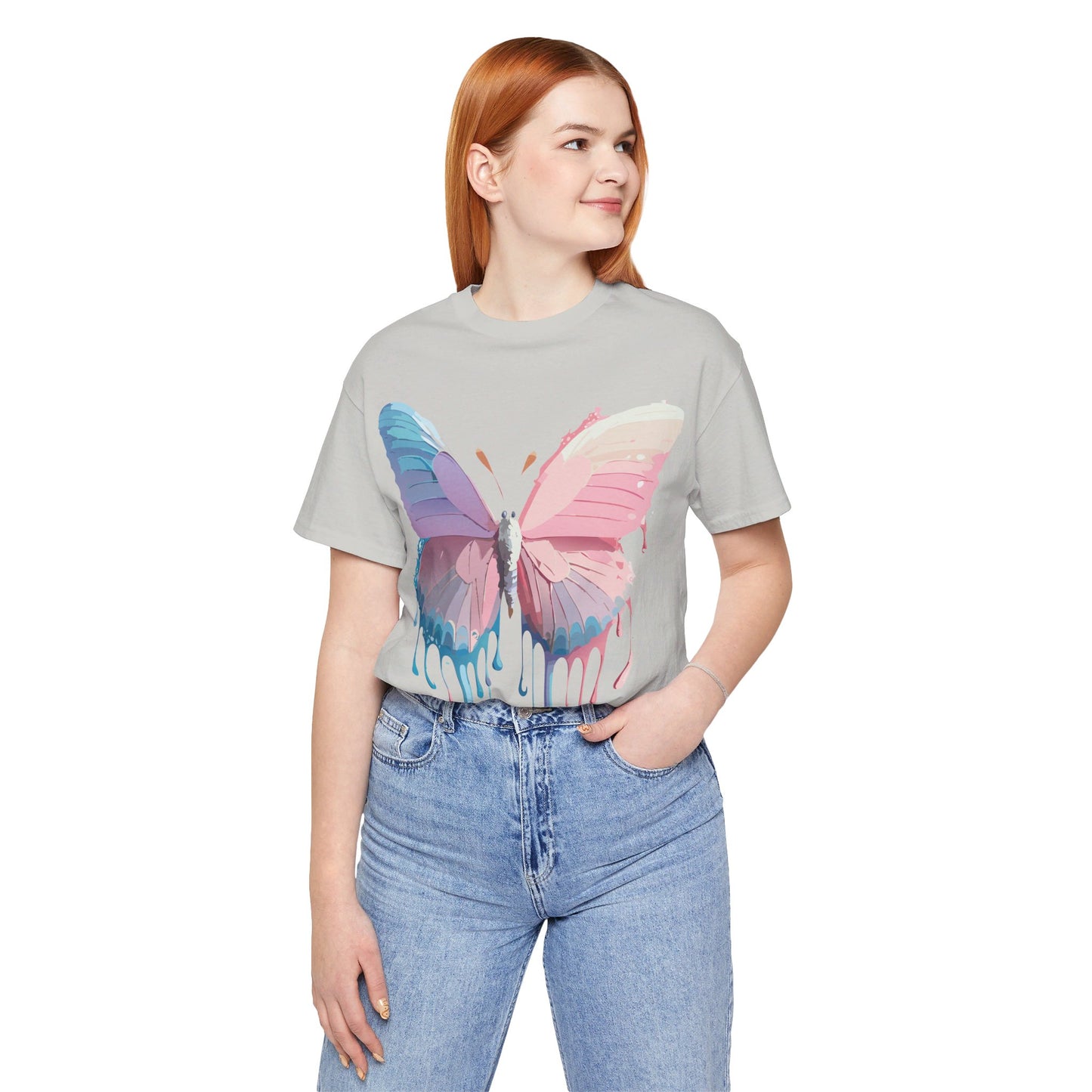 T-shirt en coton naturel avec papillon