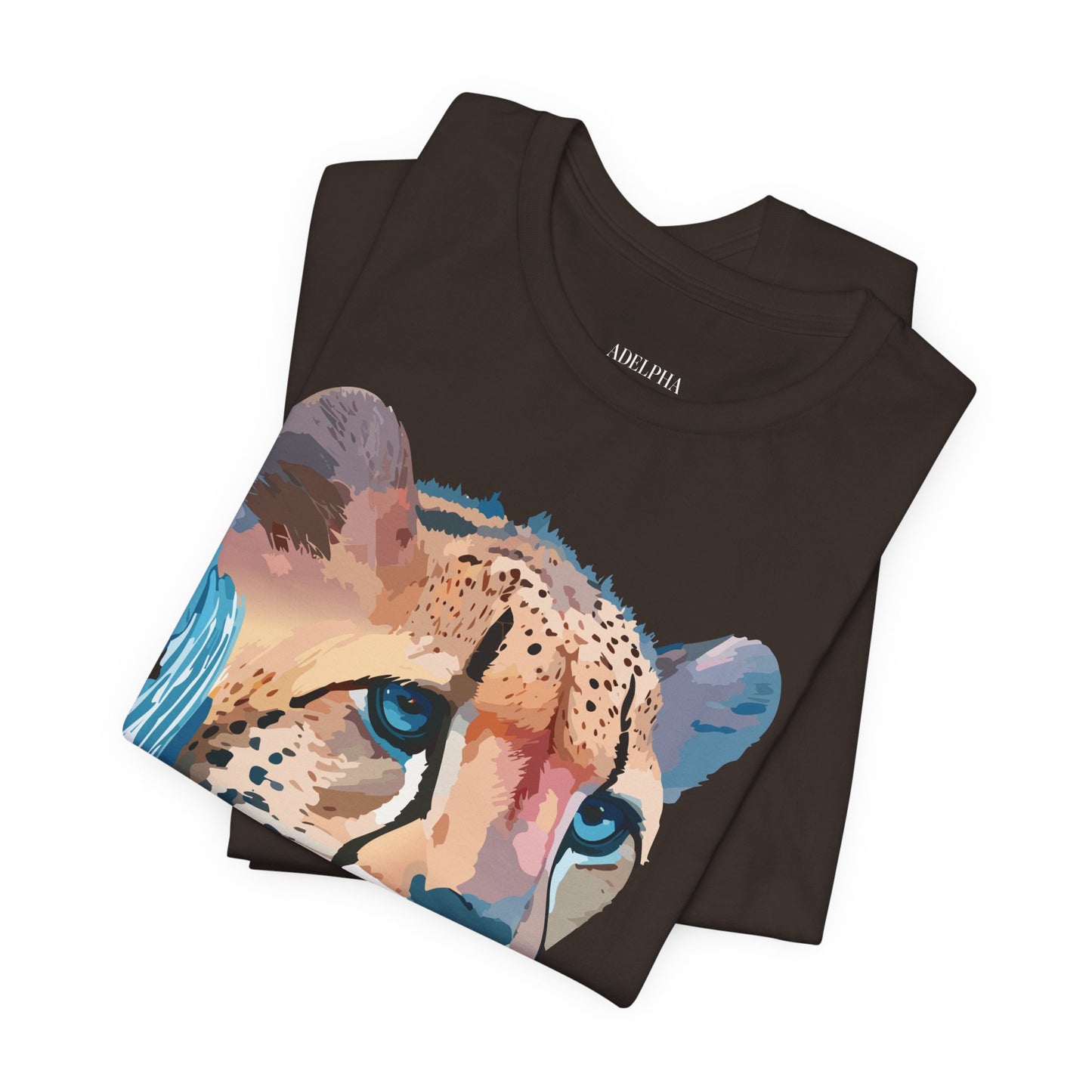 Natural Cotton Tee Shirt with Cheetah