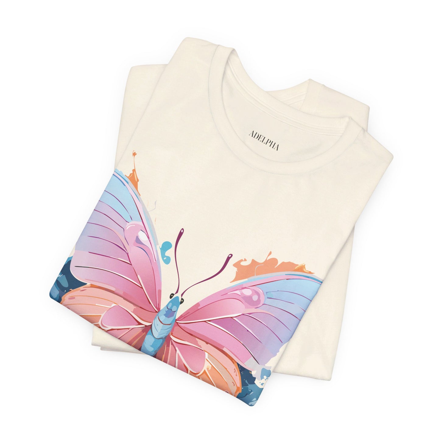 T-Shirt aus natürlicher Baumwolle mit Schmetterling