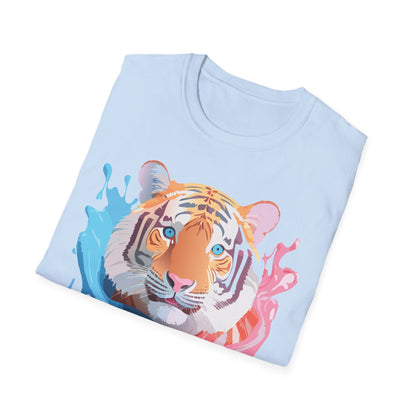 Tiger Shirt Unisex Animal Print Tee Gildan Softstyle 64000 Cotton