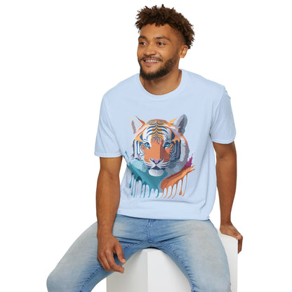 Tiger Print Shirt Unisex Softstyle Tee 100 Percent Ring Spun Cotton