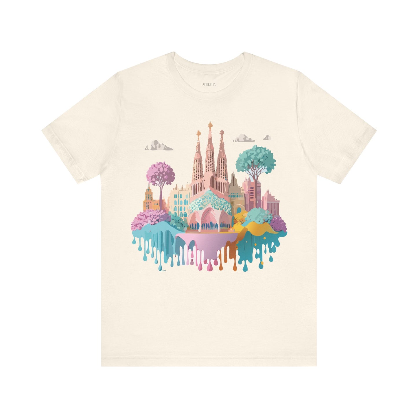 Natural Cotton Tee Shirt - Beautiful Places Collection - Barcelona